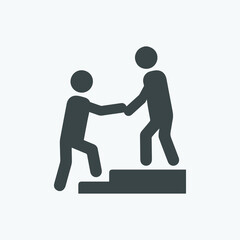 Poster - Help icon vector. Leader symbol. Climbing icon vector. Vector illustration style is flat iconic symbol. Designed for web and app design interfaces.