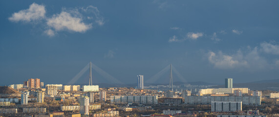 Fototapete - Cityscape - view of the bridge.