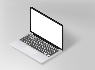 Aufkleber - Modern laptop, phone with blank screen vector mockup