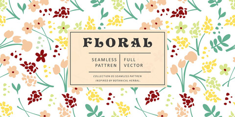 Wall Mural - Vintage flower seamless pattern