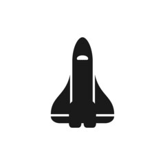 Wall Mural - space shuttle vector icon. spacecraft with rocket engines. symbol of technology, innovation and laun