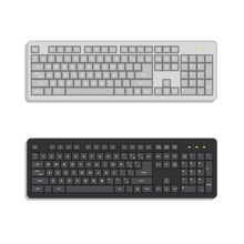 Qwerty Computer Keyboard White Black