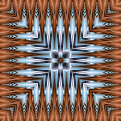 Wall Mural - 3d effect - abstract kaleidoscopic geometric fractal pattern