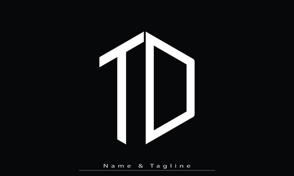 Alphabet letters Initials Monogram logo TD , DT