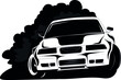 drift car, vector art for sticker or poster