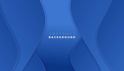 Wall Mural - Abstract papercut style background with realistic blue colour 