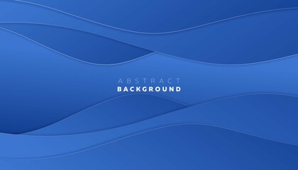 Wall Mural - Abstract papercut style background with realistic blue colour 