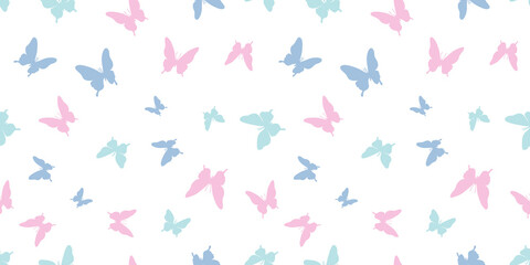 Poster - Butterfly vector pattern, repeat background