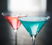 Pink And Blue Cocktails