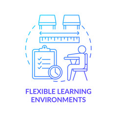 Wall Mural - flexible learning environments blue gradient concept icon. personalized school education program abs