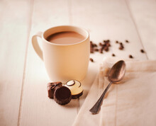 Cup Of Coffee With Chocolates