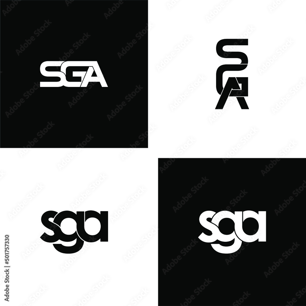 sga letter original monogram logo design set