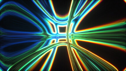 Poster - Glow band lines. Computer generated 3d render