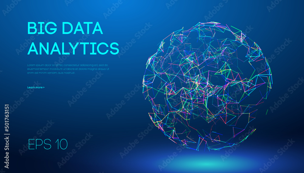 Artificial intelligence analytics. Data technology science concept ...