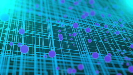 Poster - 3d futuristic circuit background. Computer generated 3d render