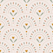 Light boho seamless pattern with arches. Vector background in modern bohemian style perfect for scrapbooking, textile, wrapping paper and stationery for kids and adults