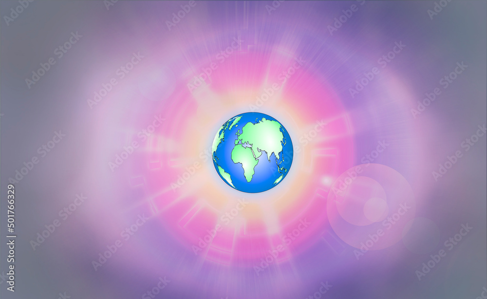 Futuristic concept of analyzing Earth data to change it from red orange ...