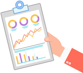 Poster - infographic chart vector template. annual statistics curve graph design. market data diagrams. graph