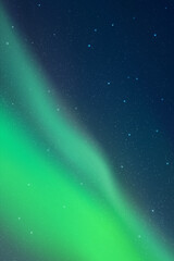 Sticker - Night starry sky. Background with polar lights. Green aurora borealis