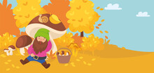 Autumn Mushroom Gnome Composition