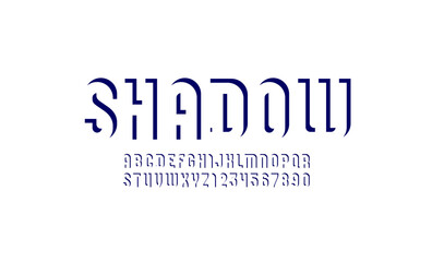 Aufkleber - Font made shadow, simple alphabet