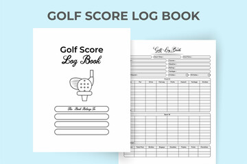 Poster - Golf score tracker KDP interior journal. Golf regular score calculator and location tracker template. KDP interior notebook. Golf player information tracker and weather condition checker interior.