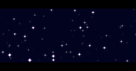 Wall Mural - cosmos, galaxy, starry sky, stars blink, shine, fly, blur, animated video background of the night starry sky, screensaver with stars for overlay, copy space.