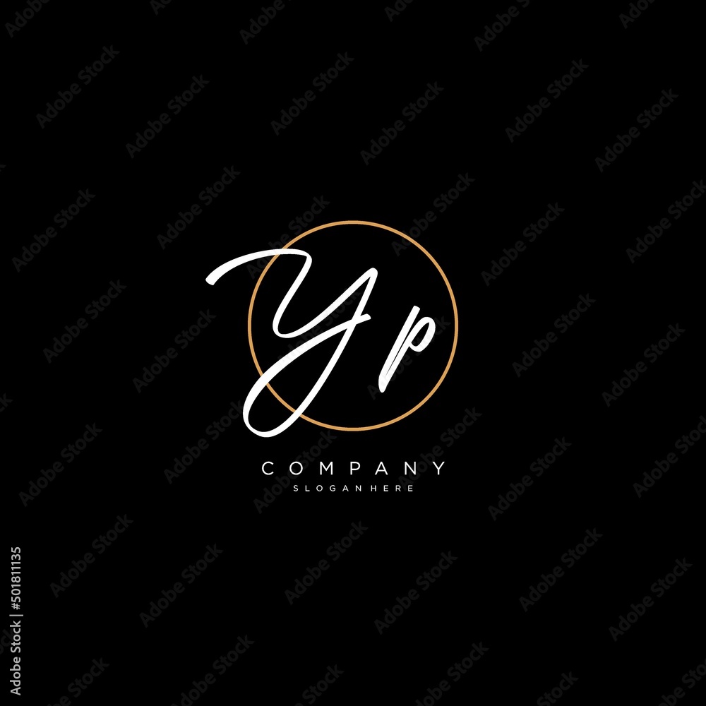 Initials YP logo monogram with simple circle line style Stock Vector ...