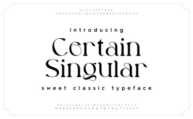 Wall Mural - Classic typography serif font. Uppercase, lowercase, ligatures, ampersand, alternate, and number. Vector illustration word. Lettering Minimal Fashion Designs Romance Elegant. 