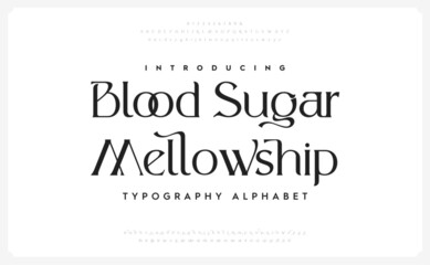 Wall Mural - Classic typography serif font. Uppercase, lowercase, ligatures, ampersand, alternate, and number. Vector illustration word. Lettering Minimal Fashion Designs Romance Elegant. 