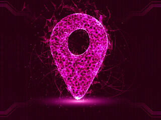 Fototapete - 3d rendering Red map pointer
