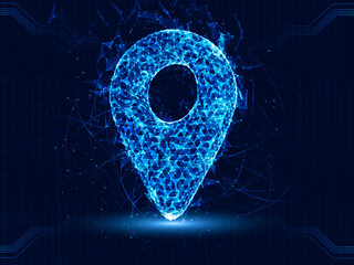 Fototapete - 3d rendering Red map pointer

