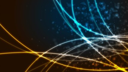 Neon wavy lines with bokeh glowing motion background. Seamless looping. Video animation Ultra HD 4K 3840x2160