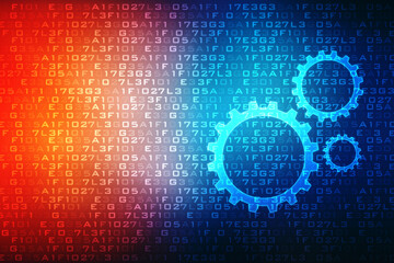 Process management, optimization operation, fix strategy industry, transmission gears wheel, software update status, Cog Gear Wheel on the technology abstract background