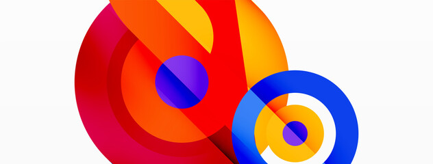 Poster - Rings and circles geometric abstract background for wallpaper, banner, backdrop