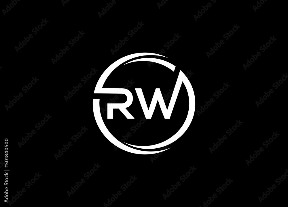 Initial RW letter logo with creative modern business typography vector template. Creative letter RW logo design.