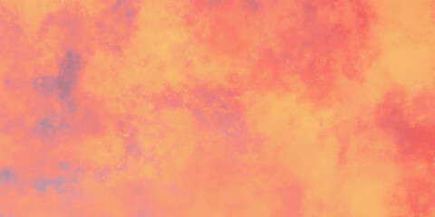 Wall Mural - Beautiful sunrise or sunset colors in cloudy shapes, Colorful red orange and yellow background with watercolor and grunge texture design. Modern watercolor hand painted background. sunset sky