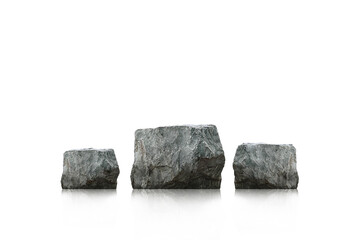Wall Mural - stone podium on white background