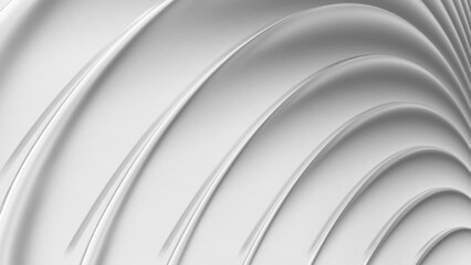 Poster - Abstract white background with 3D lines pattern,  minimal white gray striped background render illustration for business presentation, architectural minimal white grey neumorphism design.