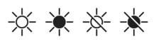 Brightness Iocn Set. Sun Icon. Brightness Level. Vector EPS 10