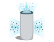 Air purification process. Flat vector air purifier isolated on a white background of the illustration icon. A device for cleaning and humidifying air for the home.