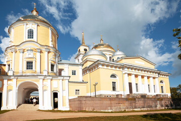 Sticker - The Nilo-Stolobenskaya Desert is an Orthodox monastery located on the island of Stolobny on Lake Seliger. Tver region, Russia