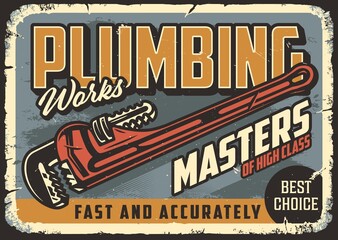 Poster - Adjustable pipe wrench horizontal poster