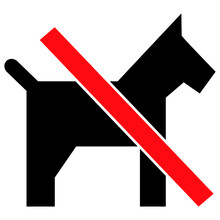 No Dog Vector Icon. A Flat Illustration Design Used For No Dog Icon, On A White Background.