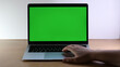 © Blazhi - Chroma key green screen laptop, using space bar