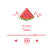 Watermelon music player. Music relax template.