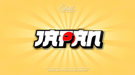 Japan vector editable text effect