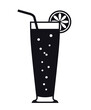 Long drink glass with sparkling vector icon