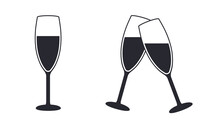 Sparkling Wine Or Champagne Glass Icon
