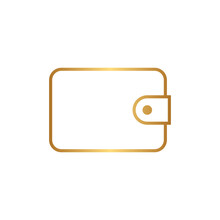Wallet Line Icon With Gold Gradient